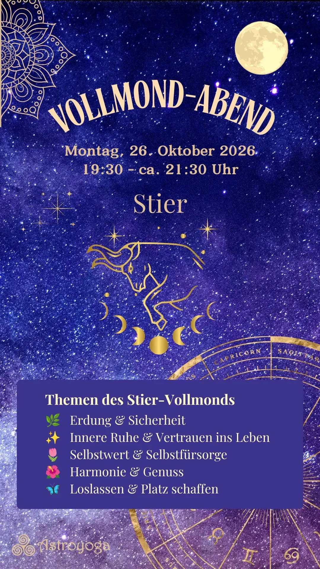 Flyer Vollmond-Abend im Stier